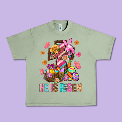 He Is Risen Easter Urban Heavy Tee Designed By Bundleandbundleshop