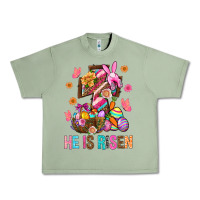 Oil Green He Is Risen Easter Urban Heavy Tee - BundleAndBundleShop