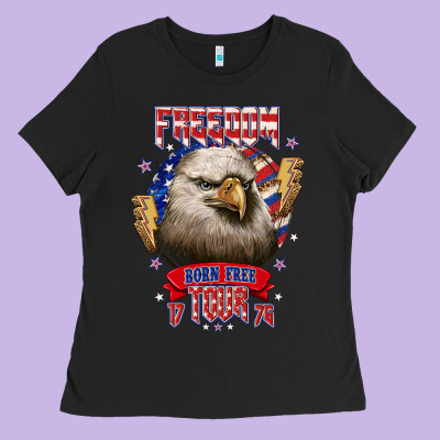Freedom Born Free Tour 1776 Ladies Tee Designed By Nancycooperartshop