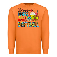 Carrot I Run On Coffee And Softball Frappe Premium Sweatshirt - FaDigitalArtStudio