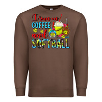 Chestnut I Run On Coffee And Softball Frappe Premium Sweatshirt - FaDigitalArtStudio