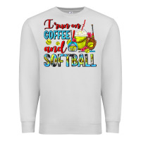 Dove Grey I Run On Coffee And Softball Frappe Premium Sweatshirt - FaDigitalArtStudio