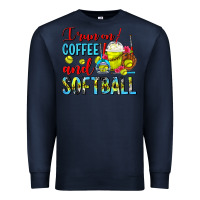 Navy I Run On Coffee And Softball Frappe Premium Sweatshirt - FaDigitalArtStudio
