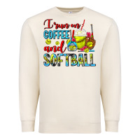 Sandshell I Run On Coffee And Softball Frappe Premium Sweatshirt - FaDigitalArtStudio