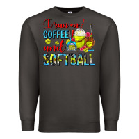 Smoke I Run On Coffee And Softball Frappe Premium Sweatshirt - FaDigitalArtStudio