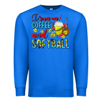 True Royal I Run On Coffee And Softball Frappe Premium Sweatshirt - FaDigitalArtStudio