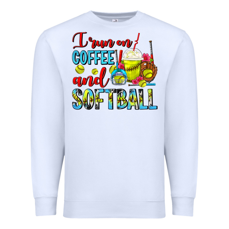 I Run On Coffee And Softball Frappe Premium Sweatshirt by FaDigitalArtStudio | Teevron