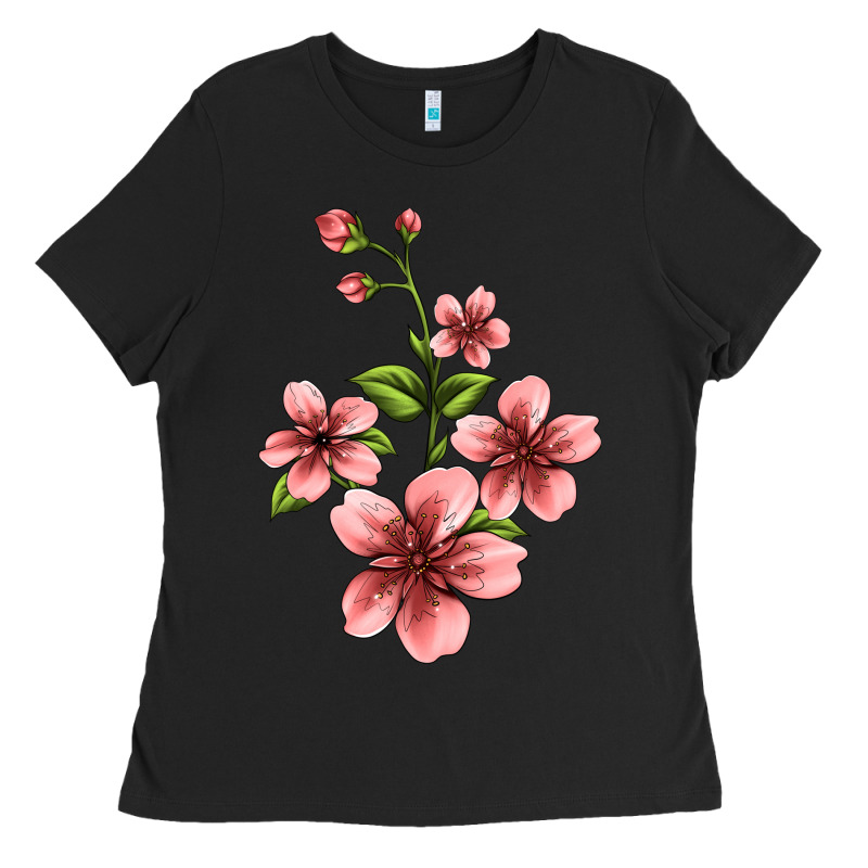 Pink Flowers Hibiscus Ladies Tee by Jasminsmagicworld | Teevron