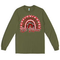 Army Green be mine valentines day rainbow Long Sleeve Tee - RanaPortraitStore