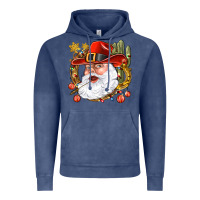 Vintage Denim Cowboy Santa Vintage Hoodie - NancyCooperArtShop
