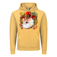 Vintage Mustard Cowboy Santa Vintage Hoodie - NancyCooperArtShop