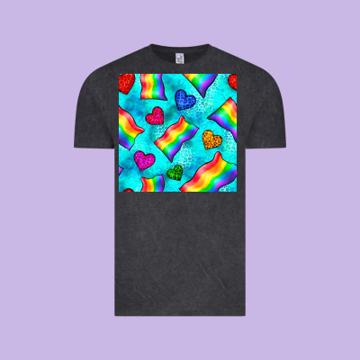Pride Lgbtq Flags And Leopard Seamless Pattern Vintage Tee Designed By Bundleandbundleshop