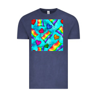 Vintage Denim Pride lgbtq flags and leopard seamless pattern Vintage Tee - BundleAndBundleShop