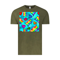 Vintage Olive Pride lgbtq flags and leopard seamless pattern Vintage Tee - BundleAndBundleShop