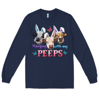 Navy Hanging With My Peeps Cows Long Sleeve Tee - RanaPortraitStore