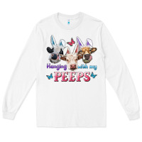 White Hanging With My Peeps Cows Long Sleeve Tee - RanaPortraitStore