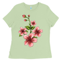 Matcha pink flowers hibiscus Ladies Tee - Jasminsmagicworld