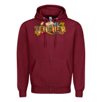 Burgundy fall teacher Zipper Hoodie - CowGirlArtShop