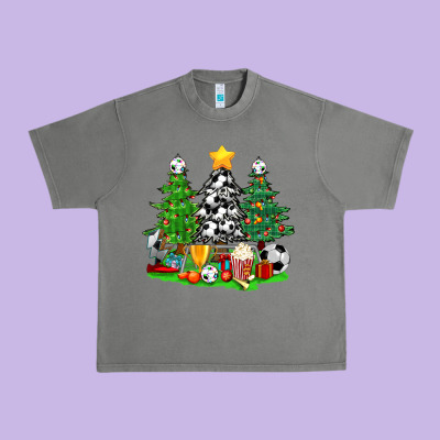Christmas With Soccer Trees Urban Heavy Tee Designed By Bundleandbundleshop