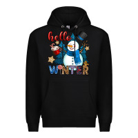 Black hello winter Premium Hoodie - OliviaCreatesArt