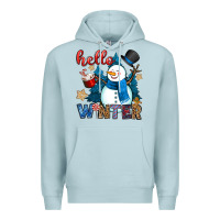 Blue Mist hello winter Premium Hoodie - OliviaCreatesArt