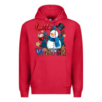 Cardinal hello winter Premium Hoodie - OliviaCreatesArt