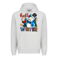 Dove Grey hello winter Premium Hoodie - OliviaCreatesArt