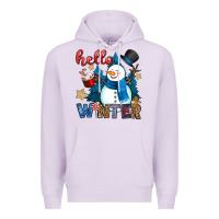 Lilac hello winter Premium Hoodie - OliviaCreatesArt
