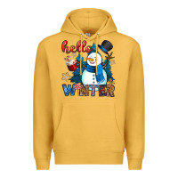 Mustard hello winter Premium Hoodie - OliviaCreatesArt