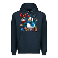 Navy hello winter Premium Hoodie - OliviaCreatesArt