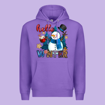Hello Winter Premium Hoodie Designed By Oliviacreatesart