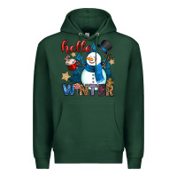 Sports Green hello winter Premium Hoodie - OliviaCreatesArt