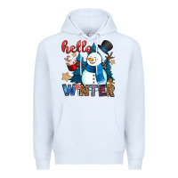 White hello winter Premium Hoodie - OliviaCreatesArt