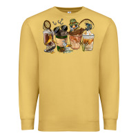 Antique Gold Fishing Coffee Cups Premium Sweatshirt - FaDigitalArtStudio