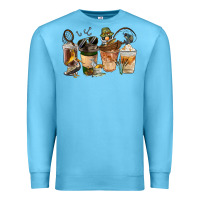 Ocean Blue Fishing Coffee Cups Premium Sweatshirt - FaDigitalArtStudio