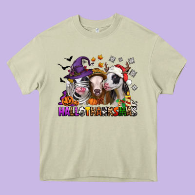 Hallothanksmas Heifers Heavy Core Tee Designed By Jasminsmagicworld