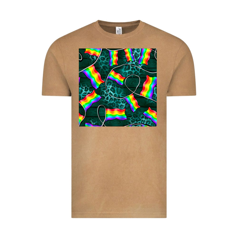 Pride Lgbtq Flags With Leopard Seamless Pattern Vintage Tee by BundleAndBundleShop | Teevron