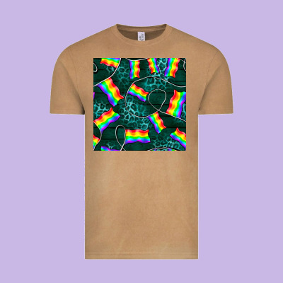 Pride Lgbtq Flags With Leopard Seamless Pattern Vintage Tee Designed By Bundleandbundleshop