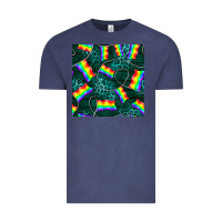 Vintage Denim Pride lgbtq flags with leopard seamless pattern Vintage Tee - BundleAndBundleShop