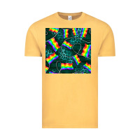 Vintage Mustard Pride lgbtq flags with leopard seamless pattern Vintage Tee - BundleAndBundleShop