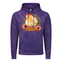 Cloud Purple Chick With Flowers Feopard Vintage Hoodie - Jasminsmagicworld
