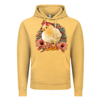 Vintage Mustard Chick With Flowers Feopard Vintage Hoodie - Jasminsmagicworld
