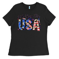 Black god bless the usa Ladies Tee - NancyCooperArtShop
