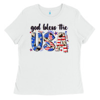 White god bless the usa Ladies Tee - NancyCooperArtShop