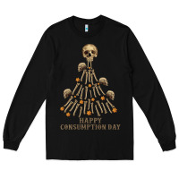 Black Happy Consumption Day Long Sleeve Tee - RanaPortraitStore