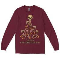 Burgundy Happy Consumption Day Long Sleeve Tee - RanaPortraitStore