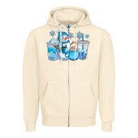 Sandshell winter snowman coffee cups Zipper Hoodie - CowGirlArtShop