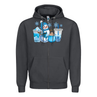 Smoke winter snowman coffee cups Zipper Hoodie - CowGirlArtShop