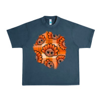 Midnight Navy Thanksgiving Turkey With Tartan Patch Urban Heavy Tee - BundleAndBundleShop