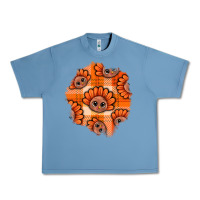 Pebble Blue Thanksgiving Turkey With Tartan Patch Urban Heavy Tee - BundleAndBundleShop